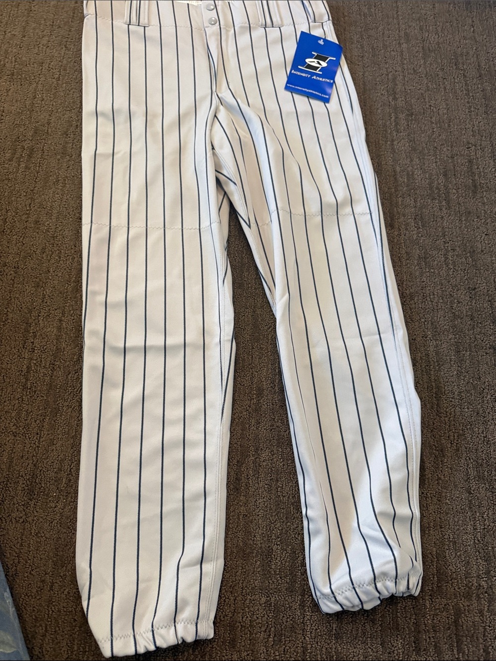Rawlings Men’s Grey Baseball Pants with Black Pinstripes